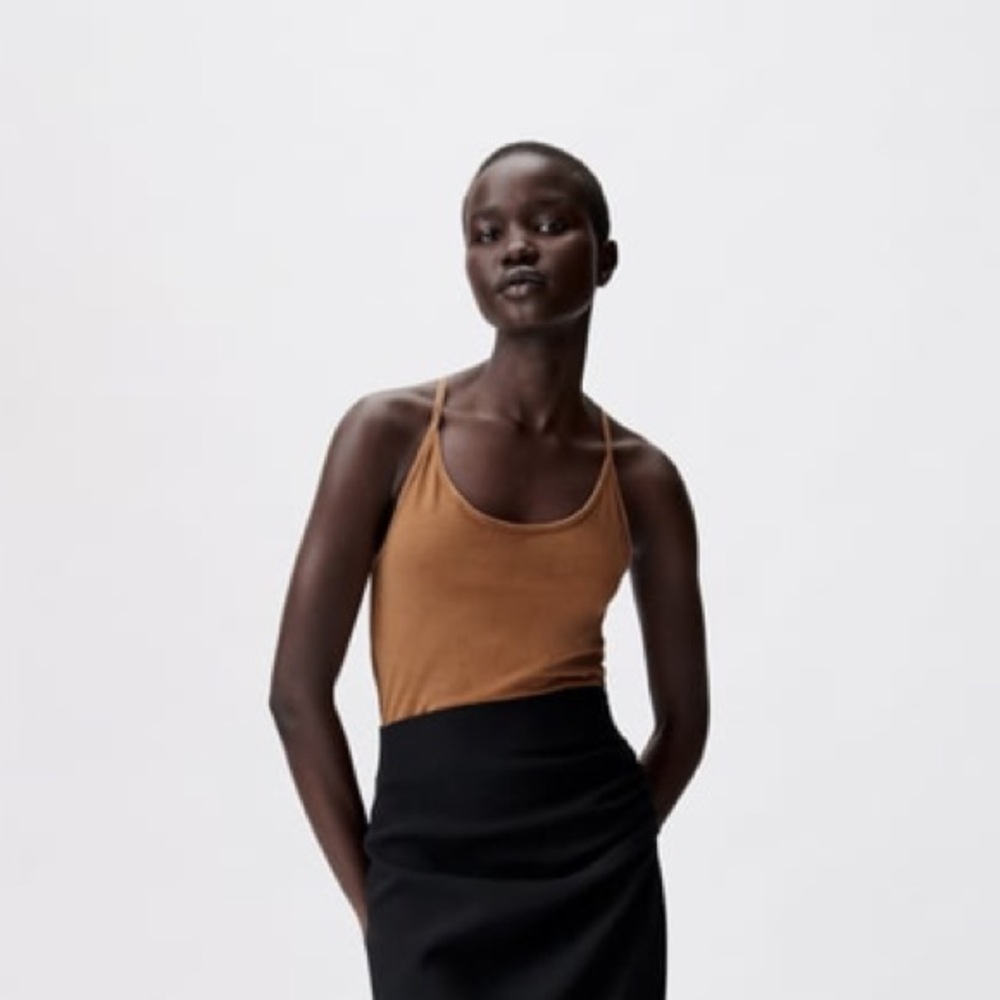 Zara brown washed effect bodysuit